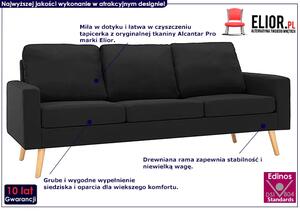 3-osobowa czarna sofa - Eroa 3Q