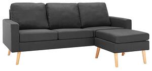 3-osobowa ciemnoszara sofa z podnóżkiem K5-S14