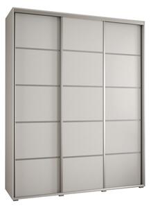 Szafa przesuwna wysoka Davos 4 190, gł. 60 cm biały + biały + srebrny
