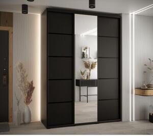 Szafa przesuwna wysoka Davos 5 170, gł. 60 cm czarny + czarny + czarny