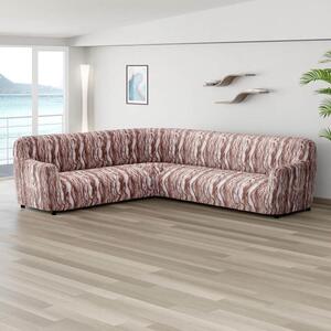 Bi-elastyczne pokrowce OCEANO NOWE brązowe kanapa narożnikowa (sz. 350 - 530 cm)