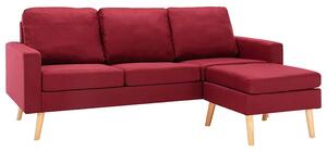 3-osobowa sofa z podnóżkiem czerwone wino - Eroa 4Q
