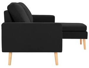 3-osobowa czarna sofa z podnóżkiem - Eroa 4Q