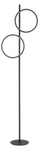Lampa stojąca podłogowa nowoczesna czarna dwa pionowe ringi LED 24W MINI RITUS Just Light