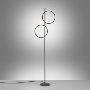 Lampa stojąca podłogowa nowoczesna czarna dwa pionowe ringi LED 24W MINI RITUS Just Light