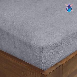 Prześcieradło FROTTE nieprzemakalne szare 90 x 200 cm