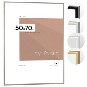 Ramka na zdjęcia 50x70 cm aluminiowa ramka srebrna do zdjęć 70x50 cm LUCA®