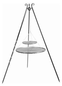 Grill na trójnogu 180 cm COOK KING - 2 ruszty stal naturalna 80 cm + 40 cm