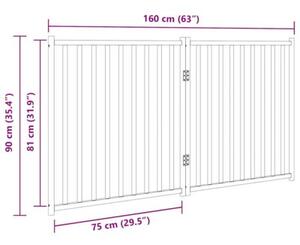 Składana bramka zabezpieczająca dla psa, 2 panele, 160 cm