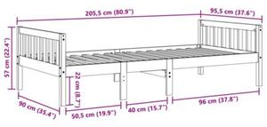 Łóżko dziecięce bez materaca, 90x200 cm, lite drewno sosnowe