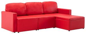 Rozkładana sofa modułowa czerwona - Lanpara 4Q