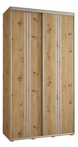 Szafa przesuwna wysoka Davos 6 130, gł. 60 cm artisan + artisan + srebrny
