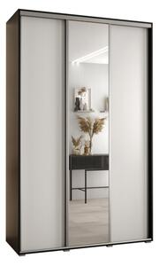 Szafa przesuwna wysoka Davos 3 150, gł. 45 cm czarny + biały + srebrny