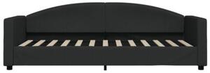 Sofa z funkcją spania, czarna, 80x200 cm, obita tkaniną