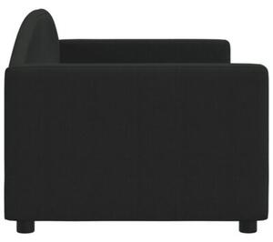 Sofa z funkcją spania, czarna, 80x200 cm, obita tkaniną