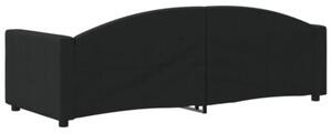 Sofa z funkcją spania, czarna, 80x200 cm, obita tkaniną