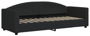 Sofa z funkcją spania, czarna, 80x200 cm, obita tkaniną