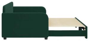 Sofa rozsuwana, ciemnozielona, 90x200 cm, aksamit