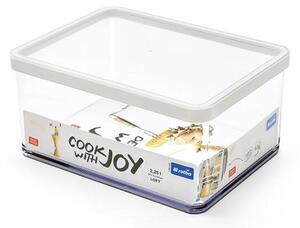 Kwadratowy plastikowy pojemnik na żywność LOFT biały 2,25 l