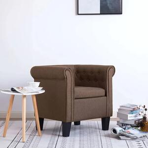 Brązowy fotel w stylu chesterfield - Roter