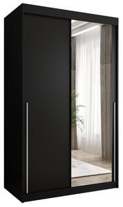 Szafa przesuwna z lustrem Garderoba SIMA T2 120 czarny + u. srebrny