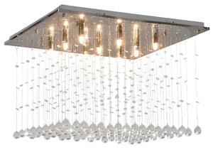 Srebrna lampa sufitowa z kryształkami w stylu glamour - EX816-Sinda