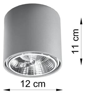 Szary minimalistyczny plafon LED walec - EX655-Tiubo
