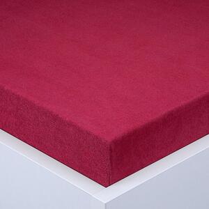 Elastyczne frotte prześcieradło EXCLUSIVE winowe 90 x 200 cm