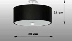 Czarny okrągły plafon z abażurem 30 cm - EX661-Skalo