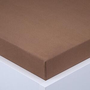 Elastyczne prześcieradło jersey EXCLUSIVE ciemnobrązowe 90 x 200 cm