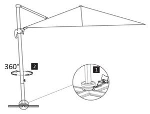 Parasol ogrodowy cantilever z aluminiowym słupkiem 300x300 cm, piaskowy