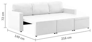 Rozkładana sofa modułowa biała - Lanpara 4Q