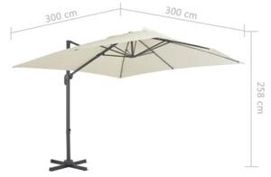 Parasol ogrodowy cantilever z aluminiowym słupkiem 300x300 cm, piaskowy