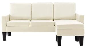3-osobowa sofa z ekoskóry z podnóżkiem kremowa - Zuria 4Q