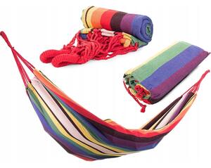 Hamak ogrodowy bawełniany dwuosobowy 200x150 bujak