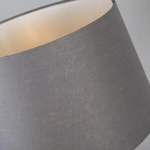 Lampa stołowa regulowana czarna klosz szary 35cm - Parte Oswietlenie wewnetrzne