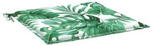Poduszki na krzesła, 2 szt., wzór w liście, 50x50x4 cm, tkanina