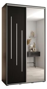 Szafa przesuwna wysoka Davos 9 140, gł. 45 cm czarny + czarny + srebrny