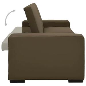 Dwuosobowa brązowa rozkładana sofa z ekoskóry - Arroseta 2S