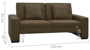 Dwuosobowa brązowa rozkładana sofa z ekoskóry - Arroseta 2S