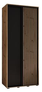 Szafa przesuwna wysoka Lanko 1 100, gł. 60 cm artisan + czarny + artisan