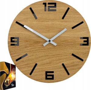 Zegar Ścienny Akrylowy Mechanizm Kwarcowy Arabic Wood Black Okrągły
