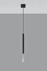 Czarna chromowana pojedyncza lampa wisząca tuba - EX719-Mozaix