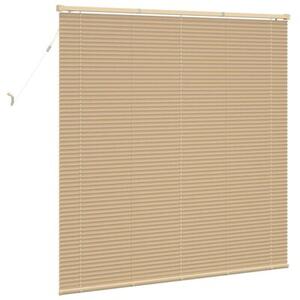 Żaluzja wenecka pvc jasnobrązowa 150x150 cm z drążkiem obrotowym i klipsem bezpieczeństwa