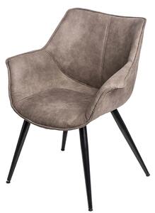 Zamszowe krzesło tapicerowane brązowe - Nollo 3X