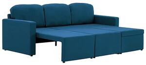 Rozkładana sofa modułowa niebieska tkanina - Lanpara 4Q