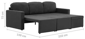 Rozkładana sofa modułowa ciemnoszara tkanina - Lanpara 4Q