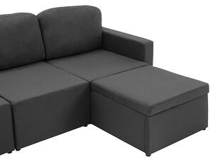 Rozkładana sofa modułowa ciemnoszara tkanina - Lanpara 4Q