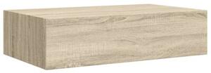 Półki ścienne z szufladą, 2 szt., dąb, 40x23,5x10 cm, mdf