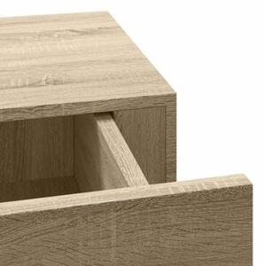 Półki ścienne z szufladą, 2 szt., dąb, 40x23,5x10 cm, mdf